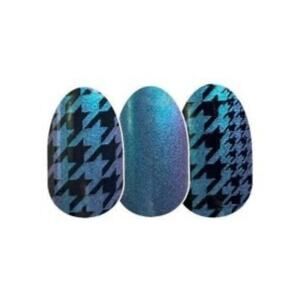 Color Street Suit Yourself Shimmer Teal Purple Duochrome Houndstooth Nail Polish